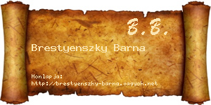 Brestyenszky Barna névjegykártya